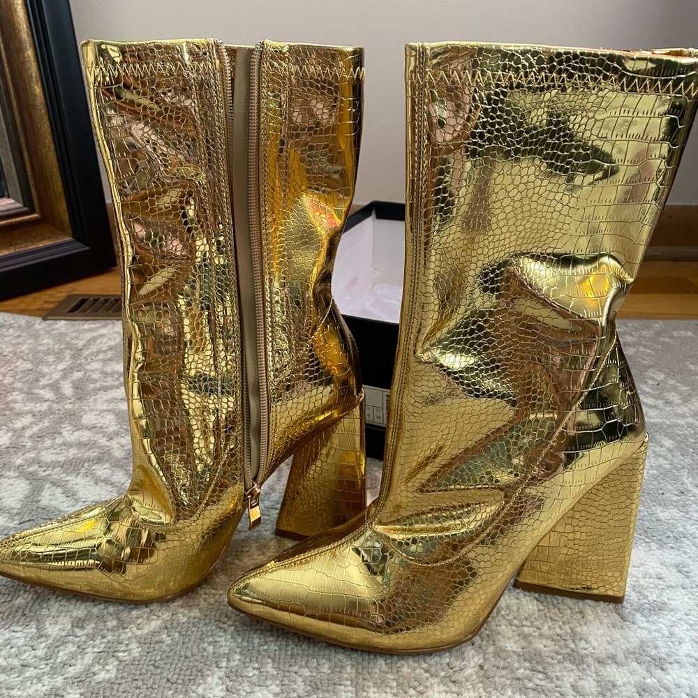 Gold Boots size 8